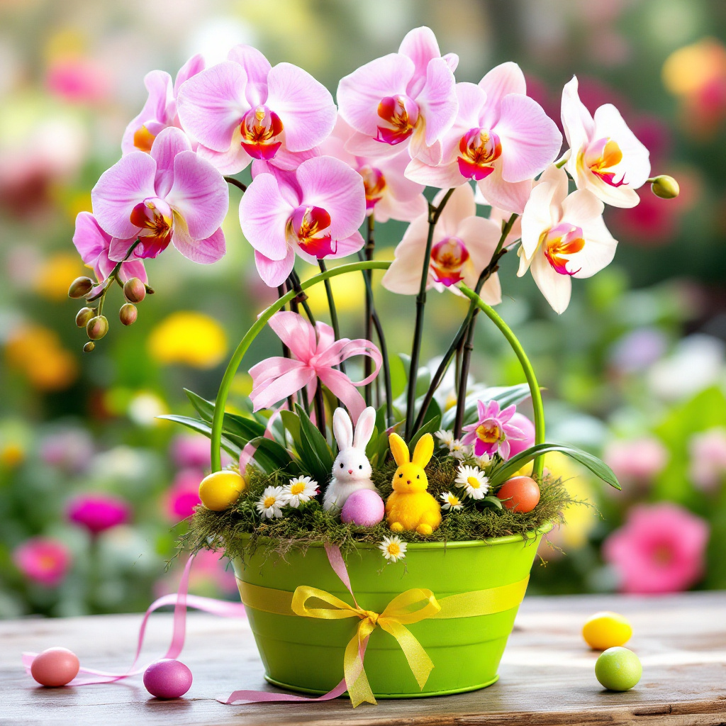 easter orchid flower arrangement
