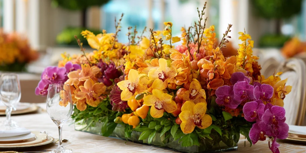 Orchid Floral Arrangements in thanksgiving Corporate Events