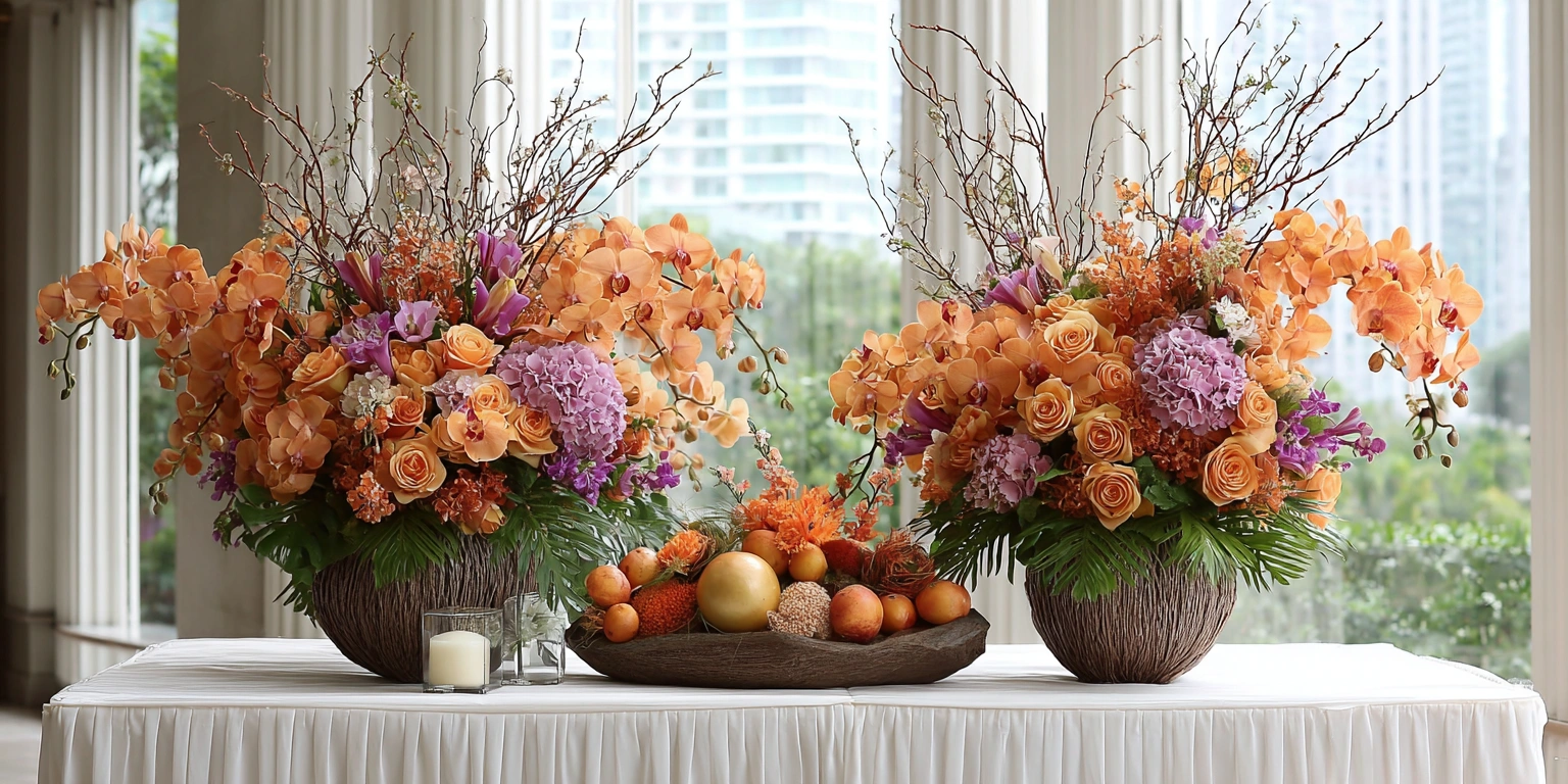 Orchid Floral Arrangements in thanksgiving Corporate Events