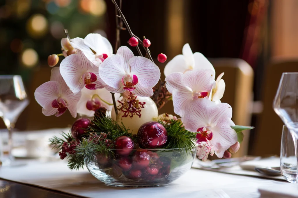 Elegant Christmas Orchid Arrangements for Your Dining Table
